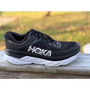 HOKA Bondi 7 Men’s Size 10 Black Athletic Shoes Comfort Walking Shoes